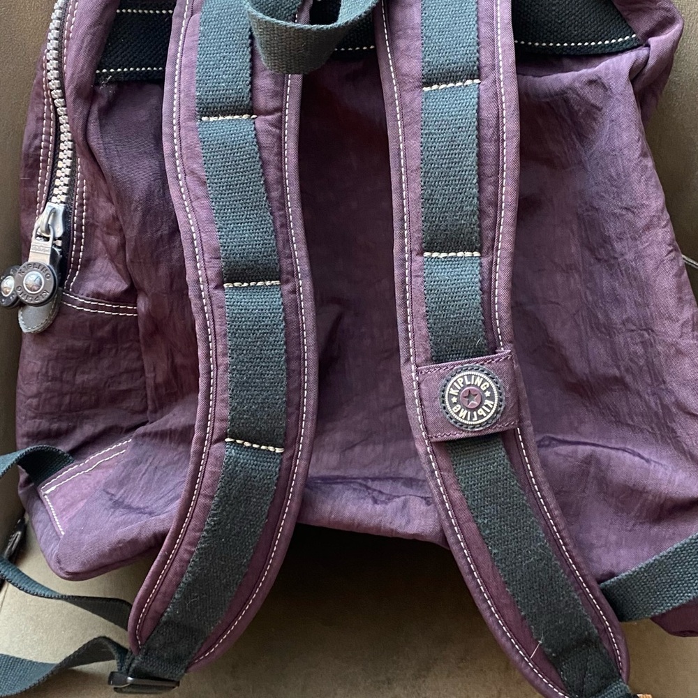 Kipling Purple Backpack With Monkey Keychain - image 3